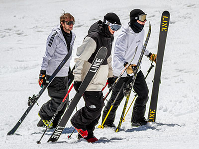 group of freestyle skiers